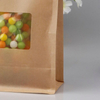 Kraft Paper Flat Bottom Bag with Transparent Window