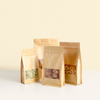 Kraft Paper 8 Side Seal Bag with Matte Window